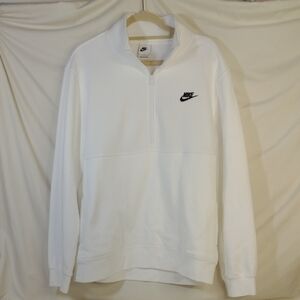 Nike Men's White Zip-Up Sweater